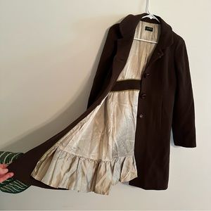 J. Crew Lady Day Coat Italian Wool Holiday 2007 RARE BROWN Classic